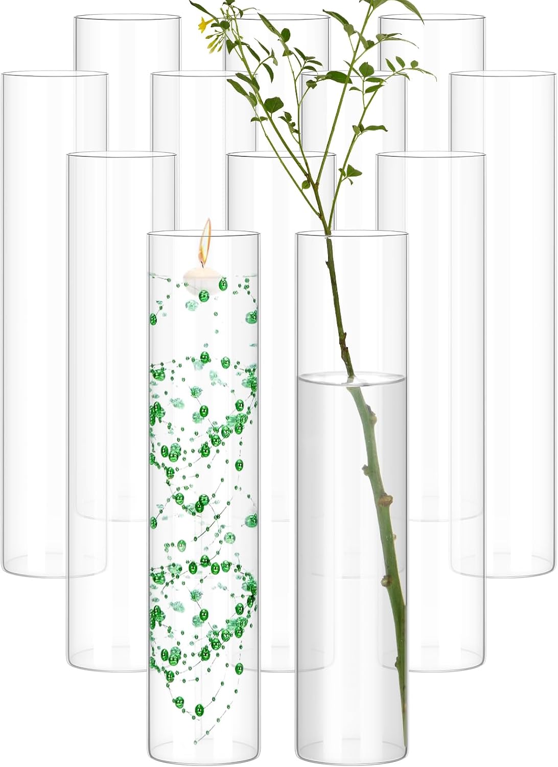Clear Glass Cylinder Vase for Flowers, Centerpieces and Events