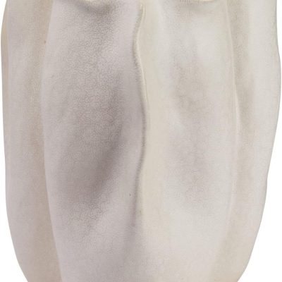 Organically Shaped Stoneware Vase, White