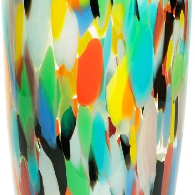 Colorful Confetti Glass Vase with Artistic Murano-Inspired Design