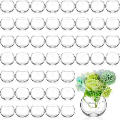 Bubble Fish Bowl Style Glass Vase for Floral Arrangements